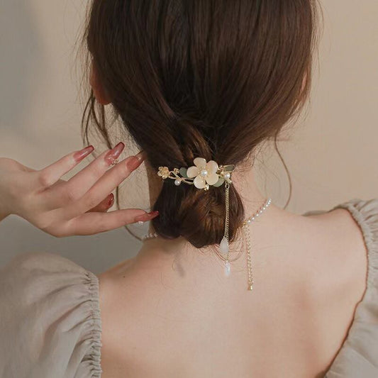 [MENGFAN Series] ★China Style Hair Ornament★ Hairpin 1 Piece Flower Ladies Accessories Literary Style Retro