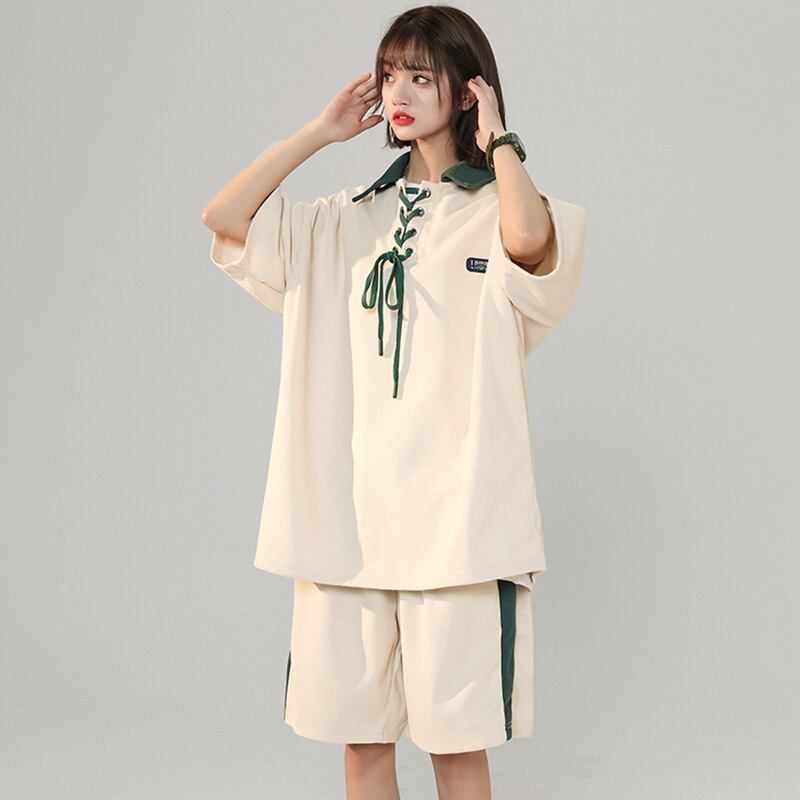 【SENSUシリーズ】★セットアップ★ POLOシャツ+短パン 男女兼用 メンズ 半袖トップス 2点セット 夏服