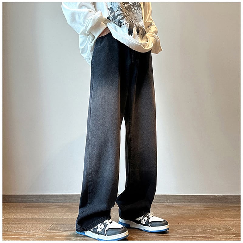 [YANDAN Series] ★Denim pants★ 2 colors Bottoms Pants Unisex Men's Gradient Blue Black