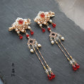 Load image into Gallery viewer, [Aojaki Series] ★Chinese style hair ornament hairpin★ Handmade Red Red Original Fireworks Festival Festival 1 Piece One Side
