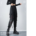 Load image into Gallery viewer, [AZE Series] ★Casual Pants★ Bottoms Black, Autumn clothes, easy to match, slimming, unique, fringe, cool
