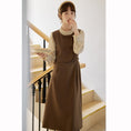 Load image into Gallery viewer, [Shokensho Series] ★One Piece★ Fake Layered Women's Cute Retro Autumn Clothes Coffee Color
