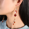 Load image into Gallery viewer, [Smoke Rain Gangnam Series] ★China style earrings★ Pair earrings or earrings accessories floral pattern red red fringe
