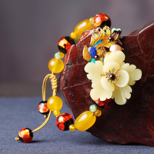 [Seven Colored Unnan Series]★Bangle★ Bracelet Women's Accessories Ethnic Style Yellow Yellow