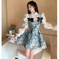 Load image into Gallery viewer, [NANA Series]★Setup★ Shirt + Hanging Dress Oil Painting Style 2 Piece Set White Blue SML Cute Short Length
