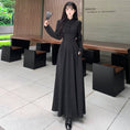 Load image into Gallery viewer, [Dong Xiaojie Series] ★China style dress★ Long length, large size, slimming, black, black
