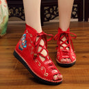 [ZHUANZHU Series]★Embroidered shoes★ Chinese shoes 3color floral pattern size 34-40 cute shoes flower embroidery red black beige