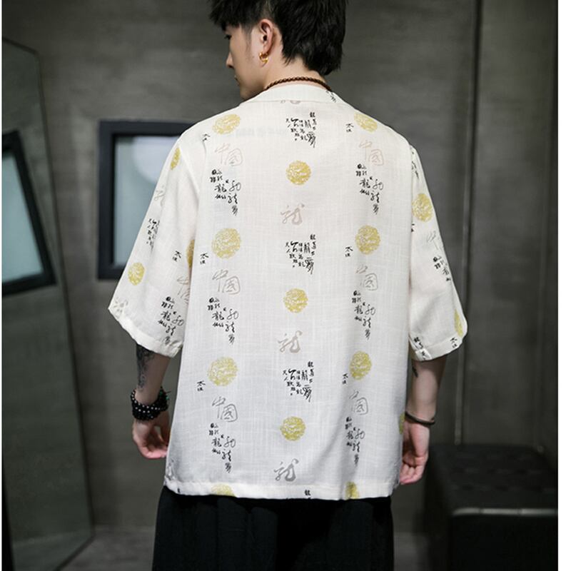 [Nishiki Tang Cloth Series] ★China style shirt★ 3color tops, unisex, men's, large size, text pattern, cool