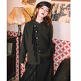 Load image into Gallery viewer, [Kokaisha --- Chichiku Series] ★China style outerwear★ Rasha switching fake layered black black
