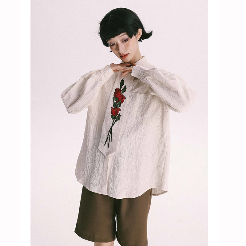 [Yangji Great Dream Series] ★China style shirt★ Tops Embroidery Rose Retro SM Original design available