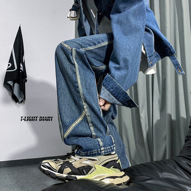 [YOULIN series]★Denim pants★ 2color bottoms pants unisex men's large size blue black