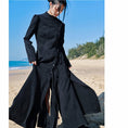 Load image into Gallery viewer, [Da Qinglong Shu Series] ★Chinese style dress★ Chinese clothing original black black slimming slit sexy
