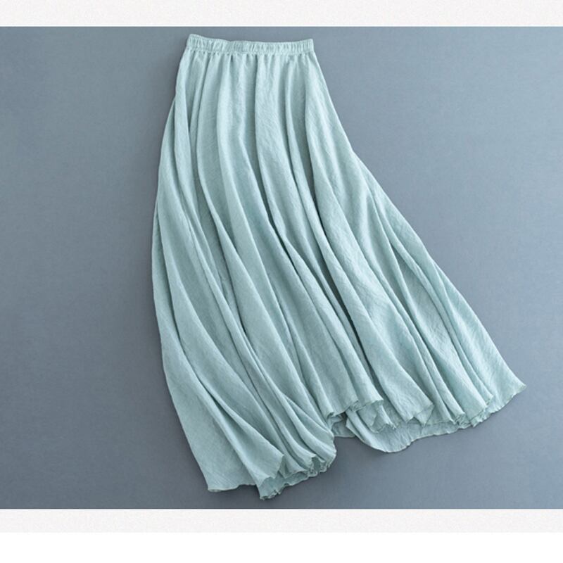 [Qing series] ★China style skirt★ 4color bottoms cotton linen plain simple easy to match