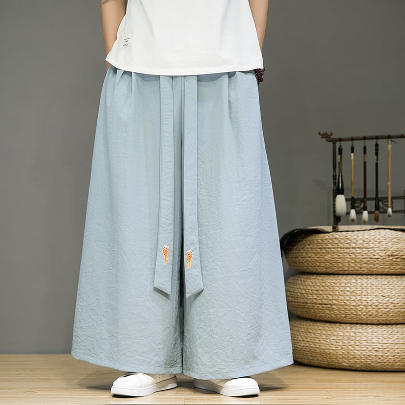 [Small Trouble Series]★China Style Pants★ 5color Bottoms Unisex Men's Large Size Gaucho Pants