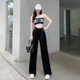 Load image into Gallery viewer, [Tachisho acid series]★Casual pants★Bottoms, slimming, high-looking design, easy to match, black, black
