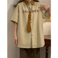 Load image into Gallery viewer, [Fujiiman Series]★Shirt with tie★ Shirt 2color Short sleeve shirt Unisex Men's Alphabet
