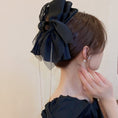 Load image into Gallery viewer, [Drejew Series] ★Hair Ornament★ Hair Clip Ladies Accessory Ribbon Fringe Large Date Black
