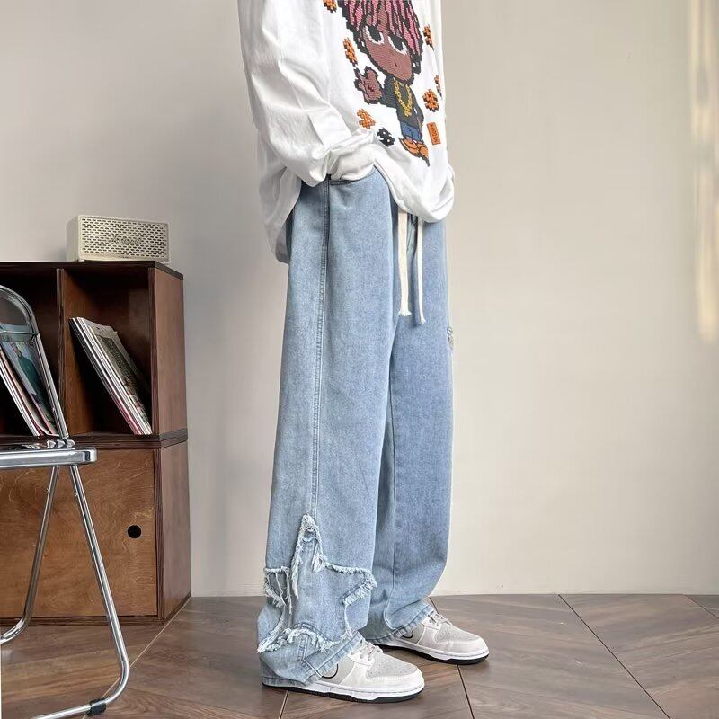 [YANDAN Series]★Denim Pants★ Casual Pants 2color Unisex Men's Large Size Blue Black