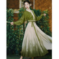 Load image into Gallery viewer, [Az Suna Series] ★Chinese style setup★ 2-piece set Shirt Maki skirt Green Green S M L XL
