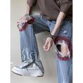 Load image into Gallery viewer, [YANDAN Series] ★Denim pants★ Bottoms, pants, unisex, men's, large size, fashion, distressed
