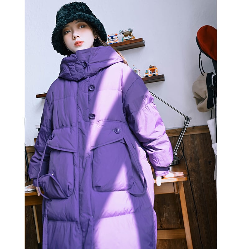 [Kokaisha --- Fine Rakuten Series] ★Down Coat★ 2color 90% Down Winter Coat Warm Purple Black