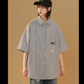 Load image into Gallery viewer, [Fujiiman Series]★Shirt★ 3color Tops Vertical stripes Summer Unisex Loose Cute Yellow Blue Black
