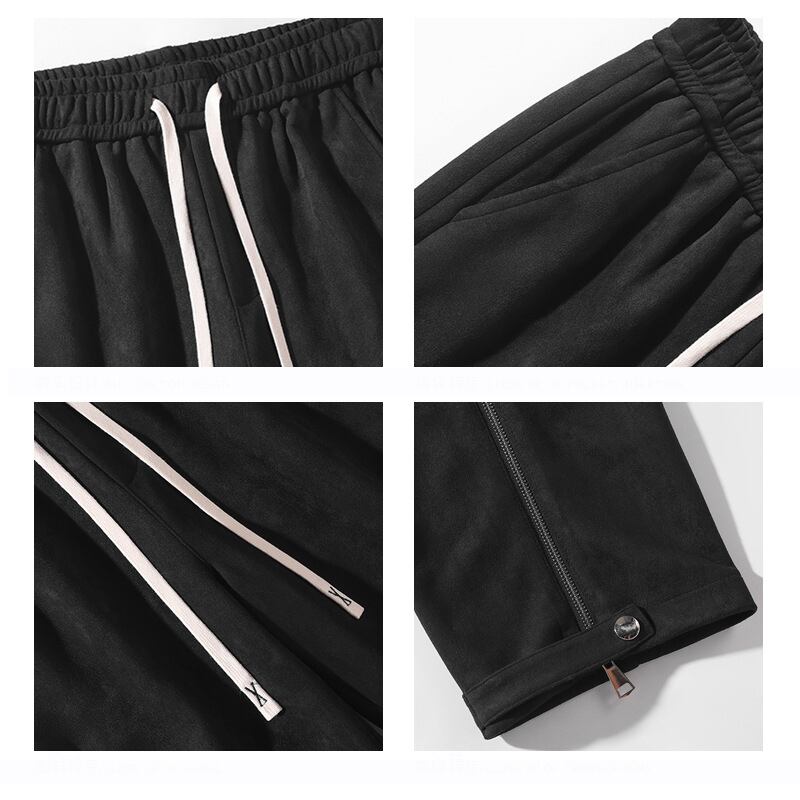 [BIGEMAN Series]★Casual Pants★ 2color Bottoms Trousers Unisex Men's Suede Black Coffee Color