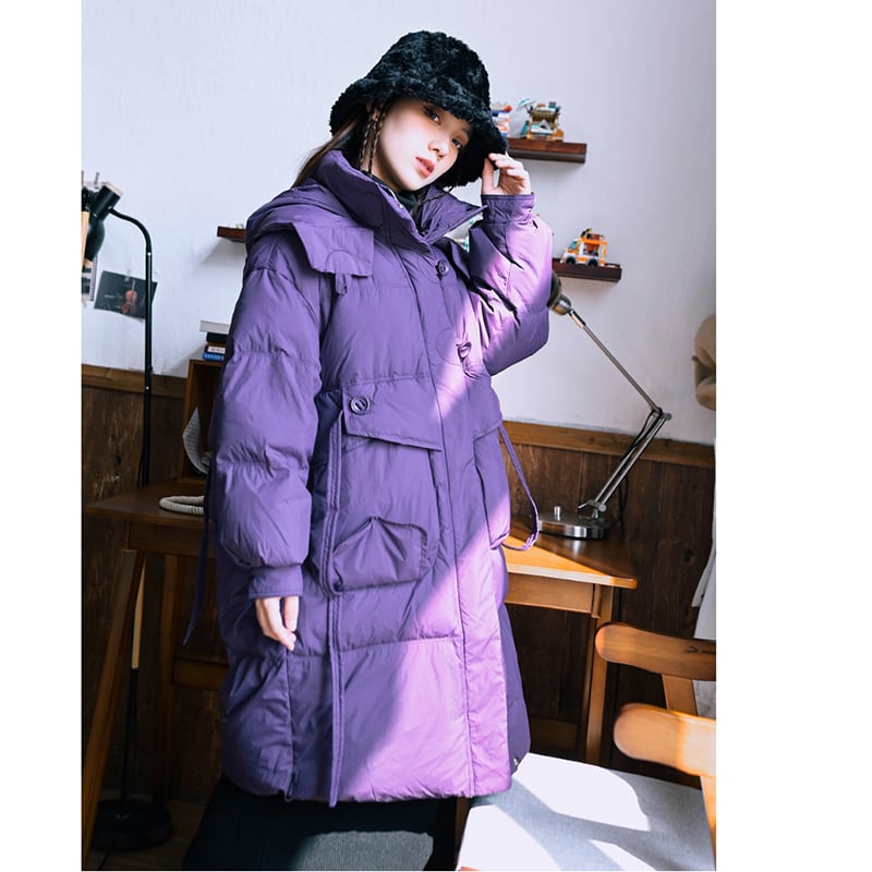 [Kokaisha --- Fine Rakuten Series] ★Down Coat★ 2color 90% Down Winter Coat Warm Purple Black