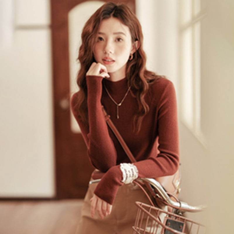 [Kiyi series] ★Knit tops★ Elasticity, slimming, easy to match, improves temperament, date, commuting