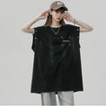 Load image into Gallery viewer, [Wrzb Series] ★T-shirt★ Tops 3color Removable sleeves Unisex Men's Black Coffee color Red
