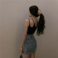 Load image into Gallery viewer, [XJXJ Series] ★Mini Skirt★ Denim Skirt Bottoms 2color Blue or Black Sexy High Waist SML
