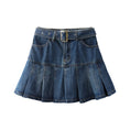 Load image into Gallery viewer, [MENGQIN series] ★Denim skirt★ Mini skirt Belted skirt Bottoms Blue Blue Large size
