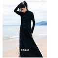 Load image into Gallery viewer, [Big Blue Dragon Series] ★China style dress★ Knit dress, fake layered, slimming, design
