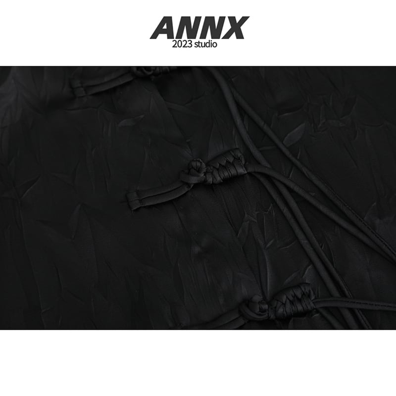 [ANNXstudio Series] ★China Style Shirt★ Tops Chinese Clothes Simple China Button Black