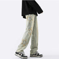 Load image into Gallery viewer, [Emeisa Series] ★Denim Pants★ Bottoms Pants Unisex Men's Retro Star Star Large Size
