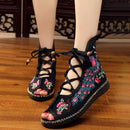 [Camei series]★China shoes★ 3color black or red or beige sandals open toe shoes ethnic style