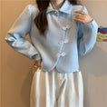 Load image into Gallery viewer, [壹號人家 Series] ★China style shirt★ 4 colors POLO neck China button tops Brown Black White Blue
