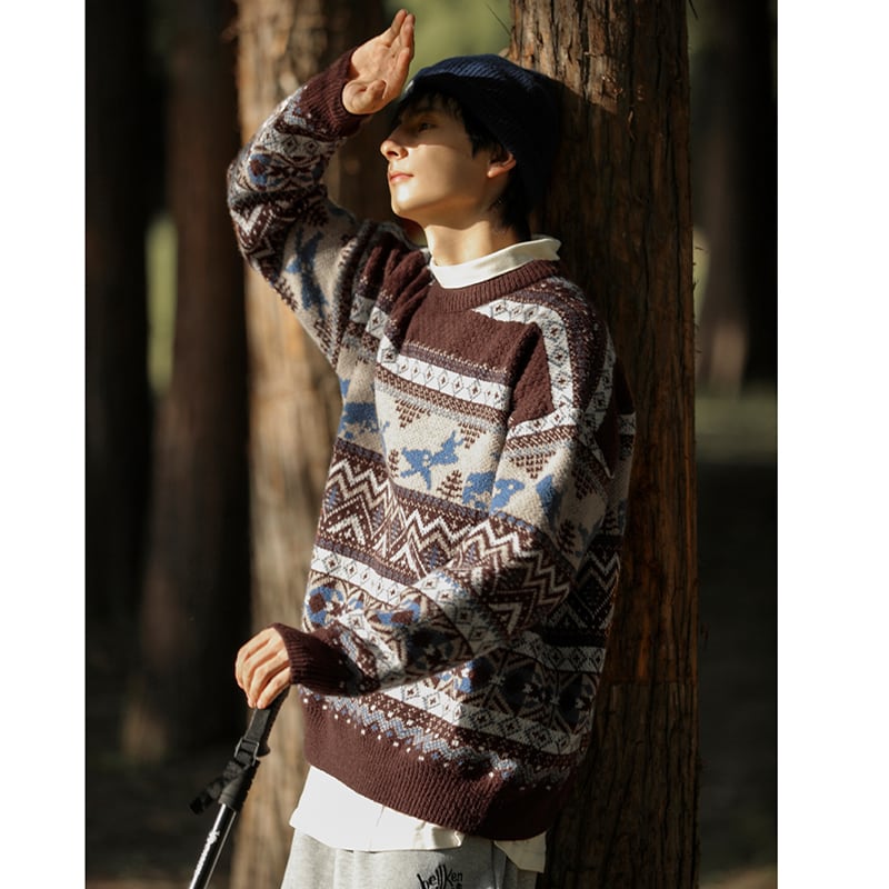 [Pvpvpv series] ★Sweater★ 2color knit tops Christmas unisex men's deer casual easy to match