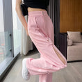 Load image into Gallery viewer, [FENGLIN Series]★China style pants★ 2color bottoms Chinese button casual pants large size pink black
