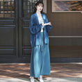 Load image into Gallery viewer, [MINZU Series]★Chinese style setup★ 3-piece set Camisole + Happi coat + Trousers Chinese clothes Blue Blue
