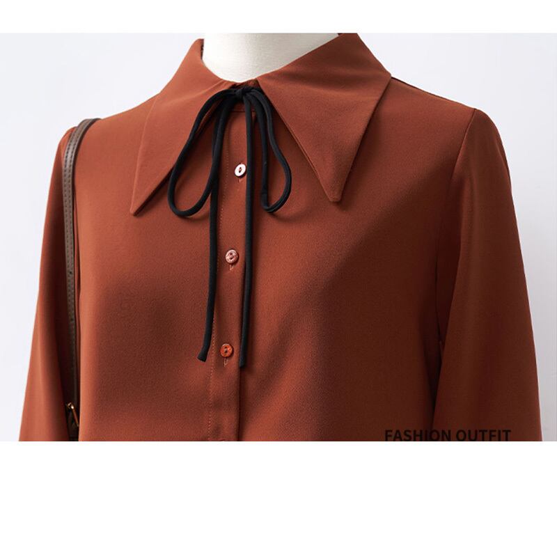 [XIANXIAN Series]★Shirt★ Tops Women's Commuting Date OL Office Spring Clothes Red Red Lightweight Wear