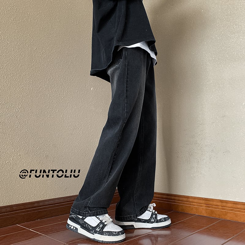 [V37 Series]★Denim Pants★ 2color Bottoms Unisex Men's Trousers Spring/Summer Easy to Match Fashion