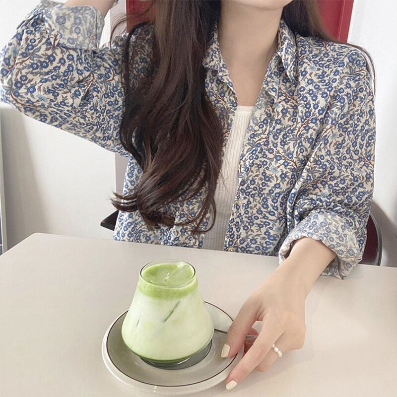 [YOUZI Series] ★Retro Shirt★ Tops Oil Painting Style Floral Pattern Loose Retro Commuting Date Unisex Men Women