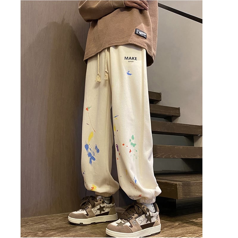 [PPG Series]★Casual pants★ Regular type or brushed lining type 3color Pants Bottoms Unisex Men's Graffiti Black Apricot Coffee color