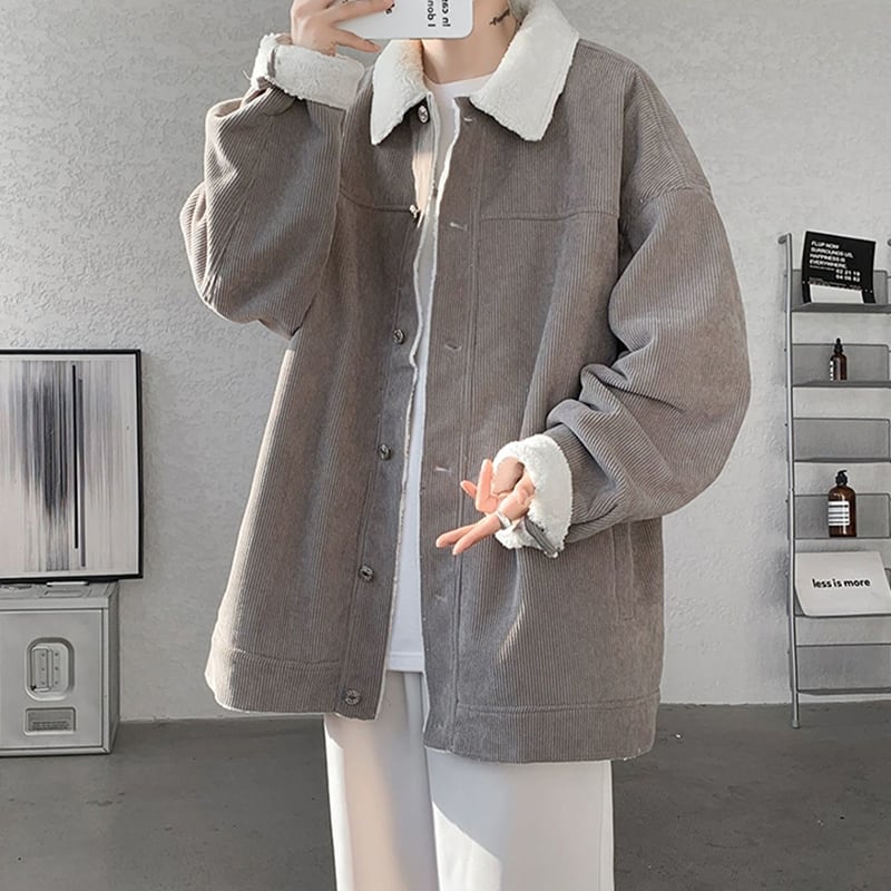 [Emeisa Series] ★Fleece-lined outerwear★ 4color outerwear winter coat unisex men's large size corduroy