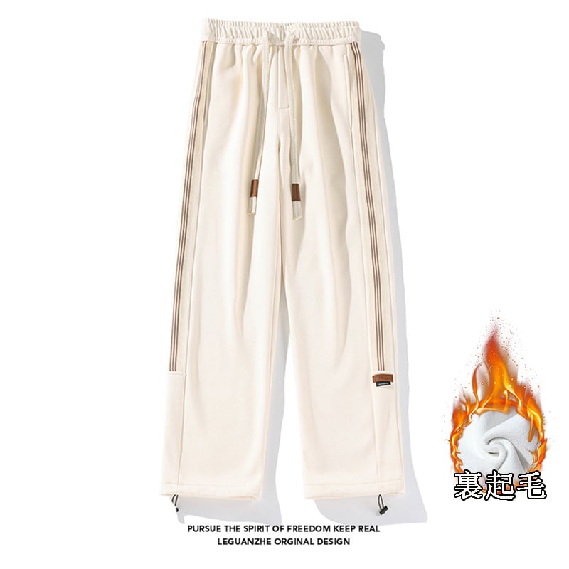 [BIGEMAN Series] ★Casual pants★ Brushed lining 2color bottoms pants unisex men's large size sports style easy to match