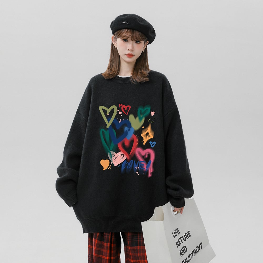 [Fujiiman Series] ★Sweater★ 4color Knit Tops Unisex Men's Hat Black White Green Red