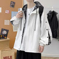 Load image into Gallery viewer, [98 NEUTRAL Series] ★Jacket★ 2 Color Faux Layered Casual Hooded Unisex Men's Black White
