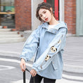 Load image into Gallery viewer, [QIZHI Series]★Jacket★ 3color Outer Panda with Hat Cute Casual Black Beige Blue
