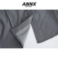 Load image into Gallery viewer, [ANNXstudio series]★Shirt with tie★ Shirt Long sleeve shirt Tops Casual Loose Gray Gray
